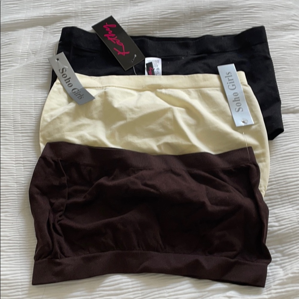 Strapless spandex tunics